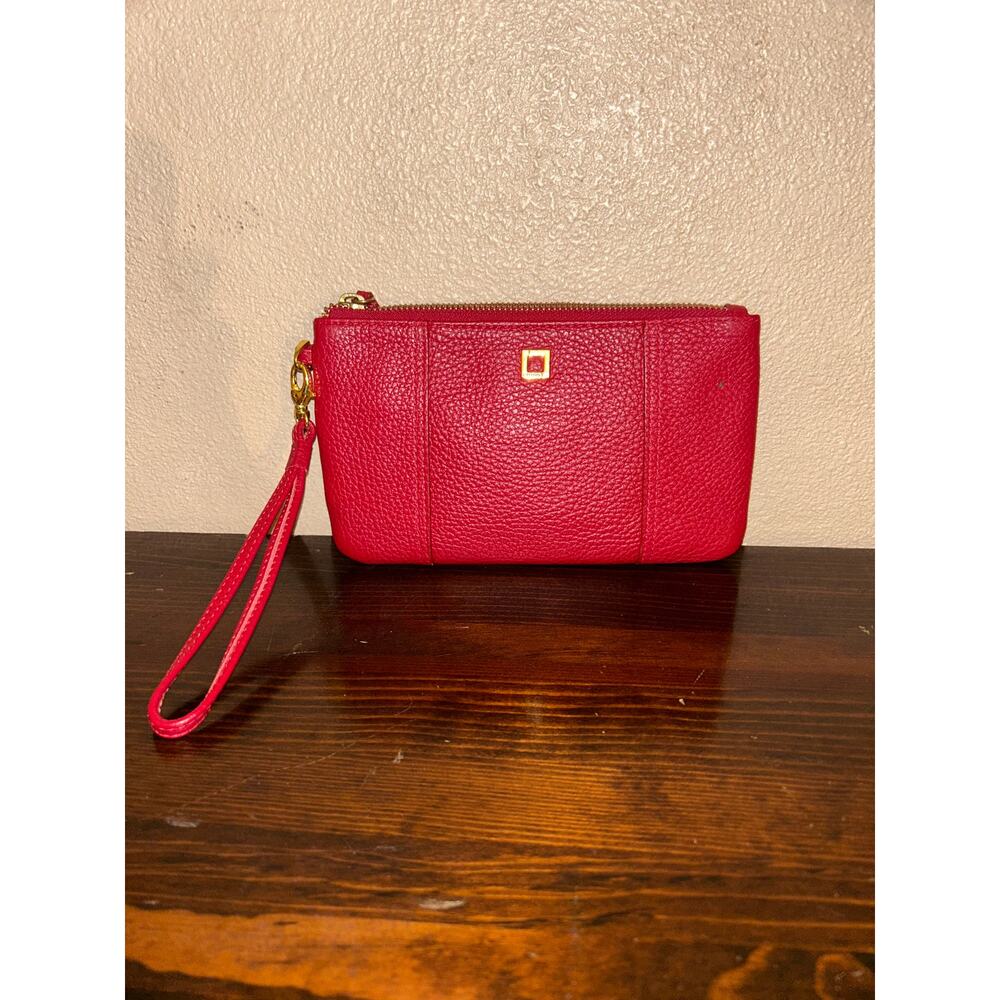 Lodis Olivia Red Wristlet and removable Bebbled Leather Cardholder / Coin purse